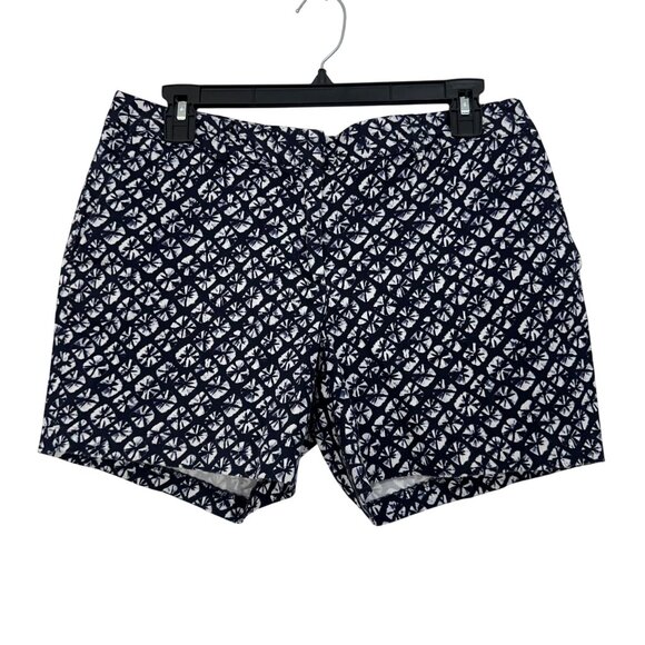 Michael Kors Womens Size 6 Navy White Sand Dollar Print Casual Flat Front Shorts - Picture 12 of 12